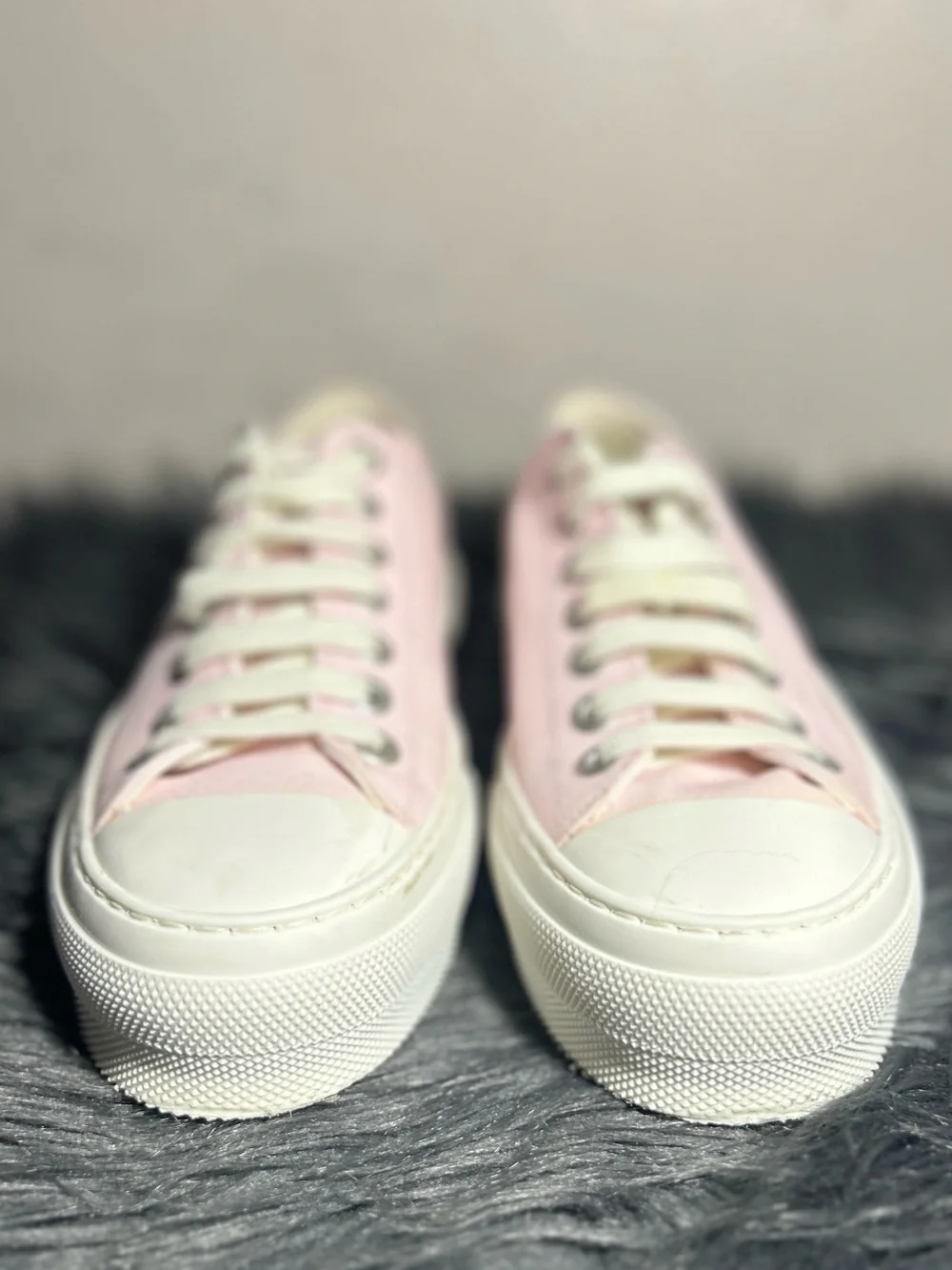 Burberry Pink Organic Cotton Low-Top Canvas Sneakers Size US 8.5 - Picture 5 of 13